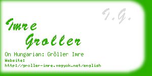 imre groller business card