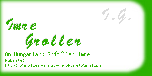 imre groller business card